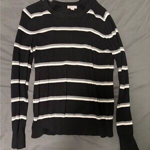 Merona Black and Gray Striped Women's Sweater
